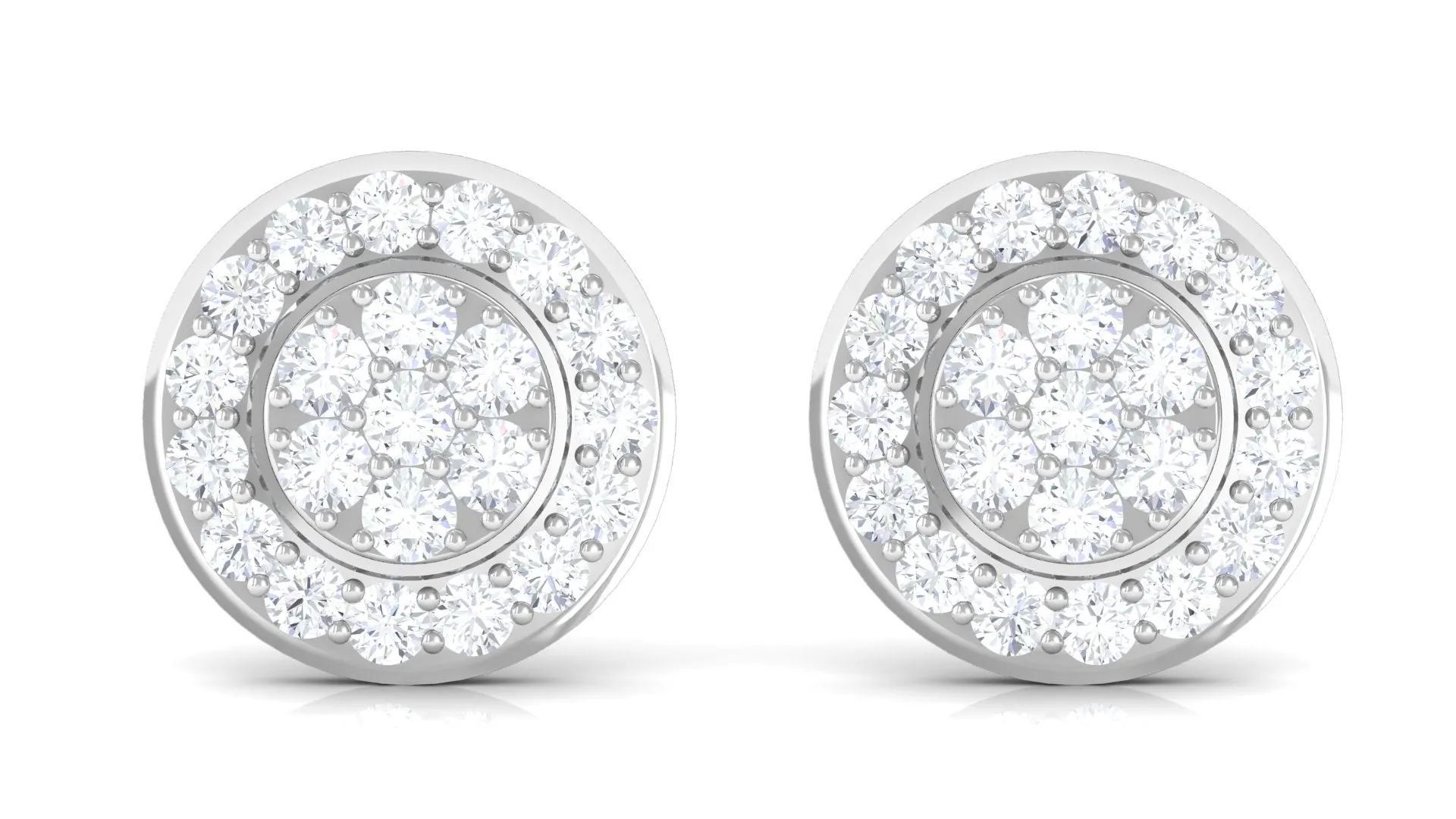 1/2 CT Diamond Floral Stud Earring for Women