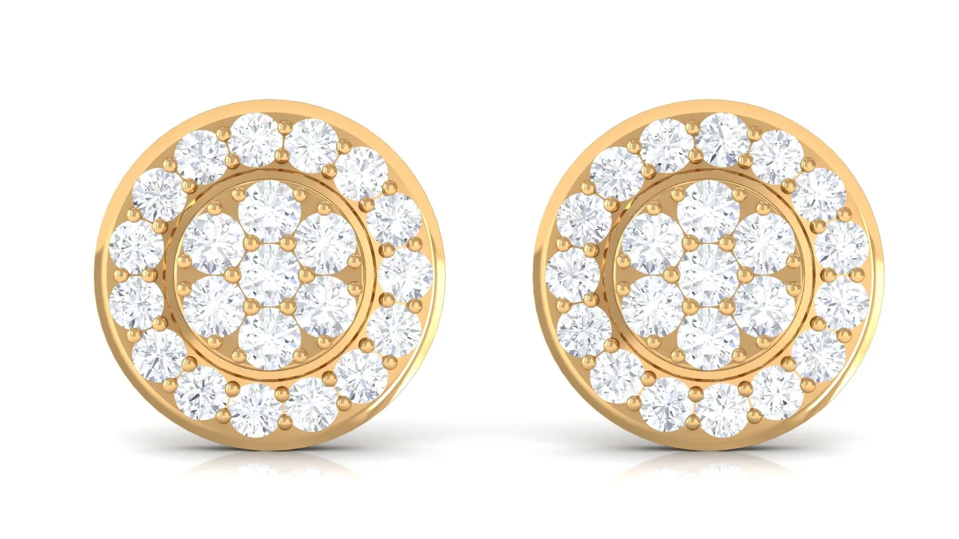 1/2 CT Diamond Floral Stud Earring for Women
