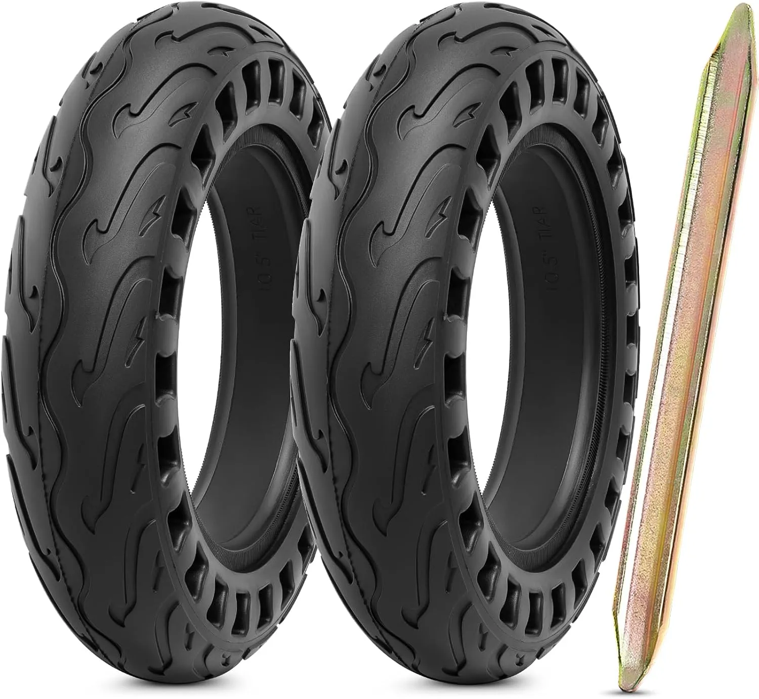 2Pcs 10x2.125 Solid Tire, 10 Inches Electric Scooter Wheels 10 x 2.125 Solid Tires Front or Rear Replacement Solid Tires Compatible with 10 x 2.125 Electric ScooterP-T009