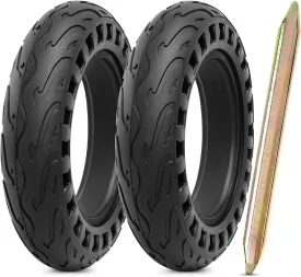 2Pcs 10x2.125 Solid Tire, 10 Inches Electric Scooter Wheels 10 x 2.125 Solid Tires Front or Rear Replacement Solid Tires Compatible with 10 x 2.125 Electric ScooterP-T009