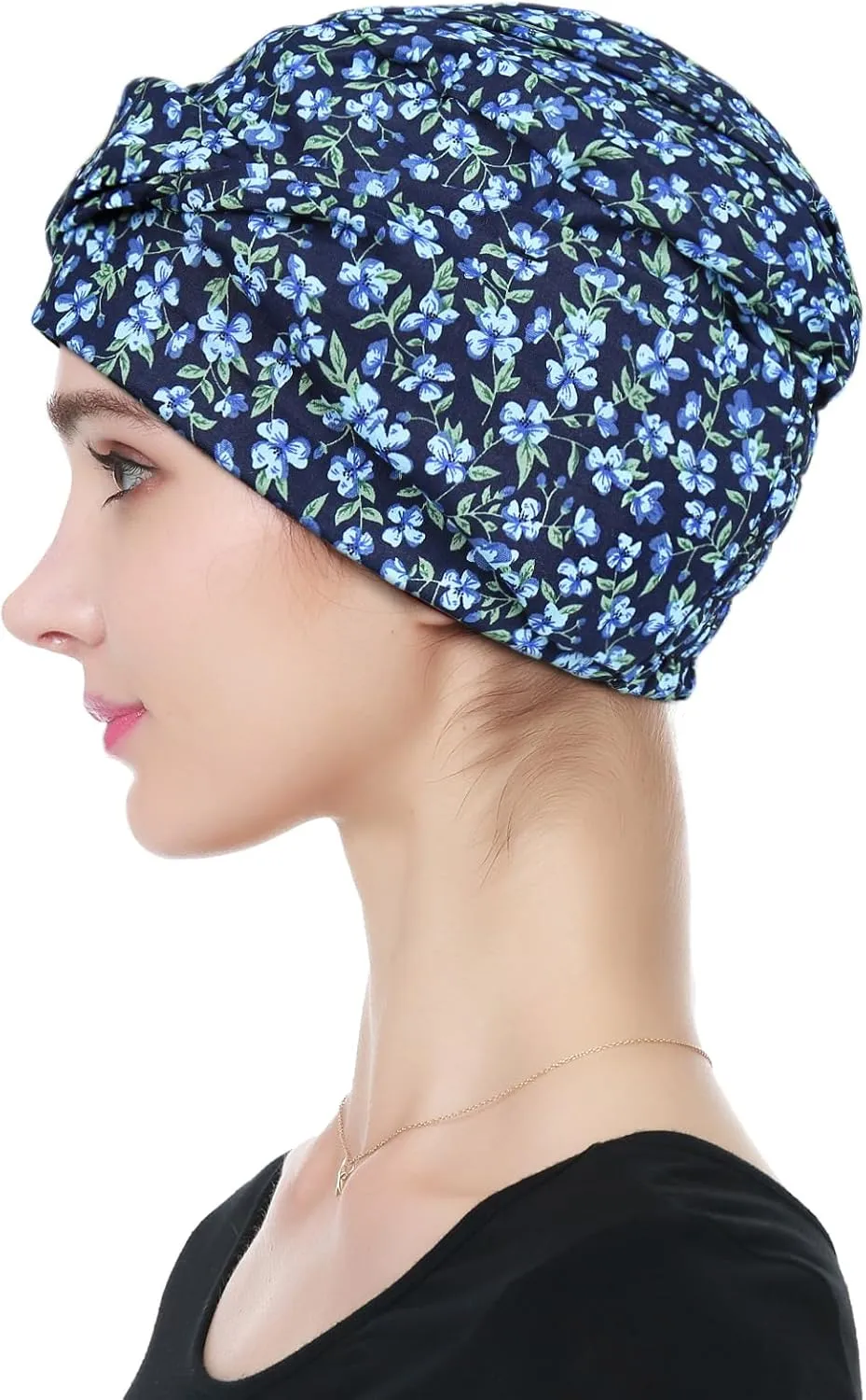 Alnorm 100% Cotton Fashion Headwear Chemo Caps with Stretchy Band for Hair Loss Women