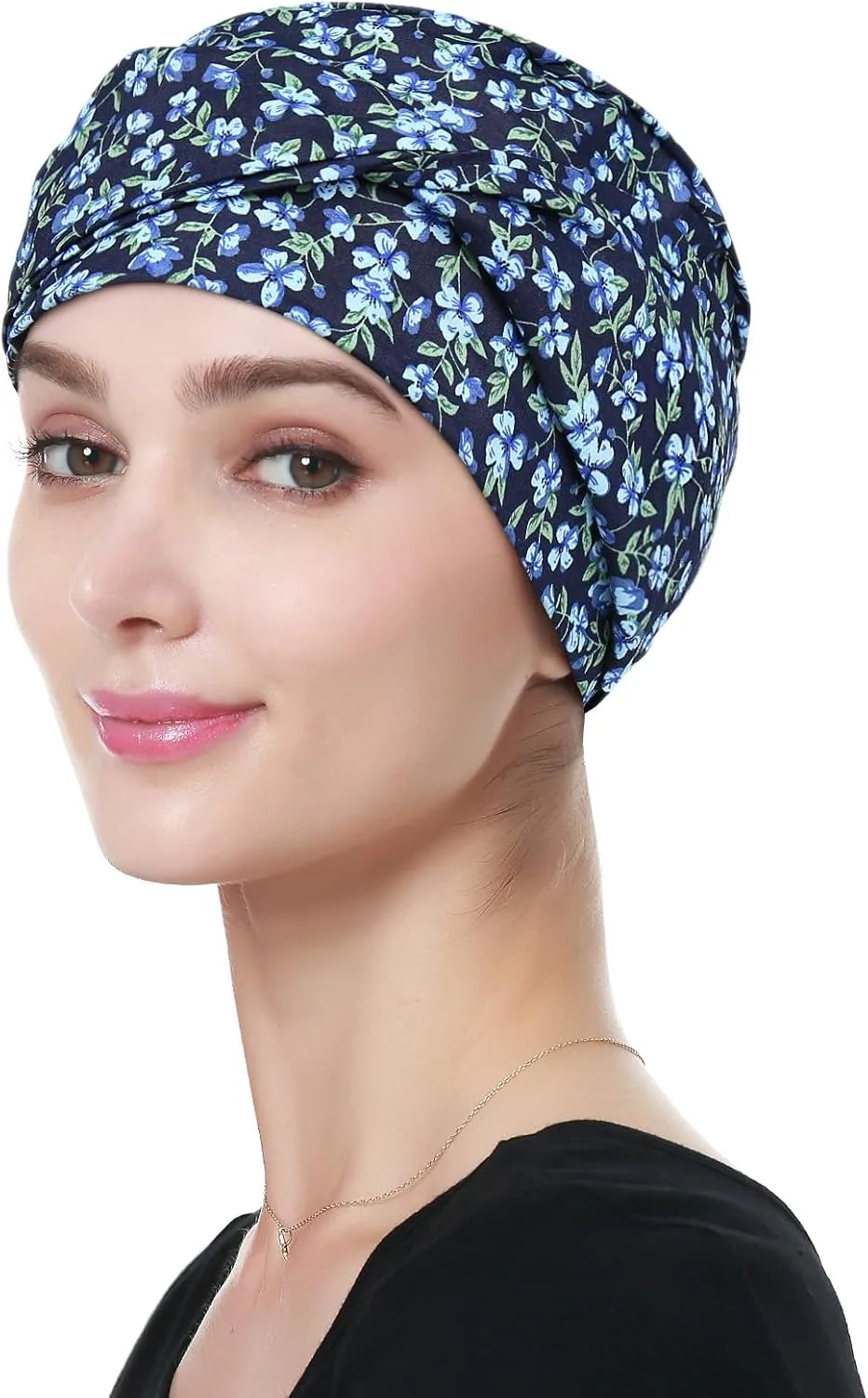 Alnorm 100% Cotton Fashion Headwear Chemo Caps with Stretchy Band for Hair Loss Women