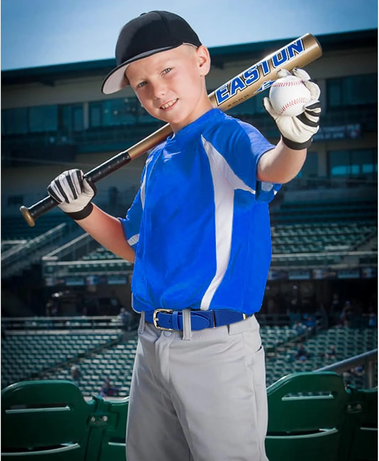 AWAYTR Adult and Youth Baseball Belt - Elastic Adjustable Softball Uniform Belts for Kids Boys and Girls