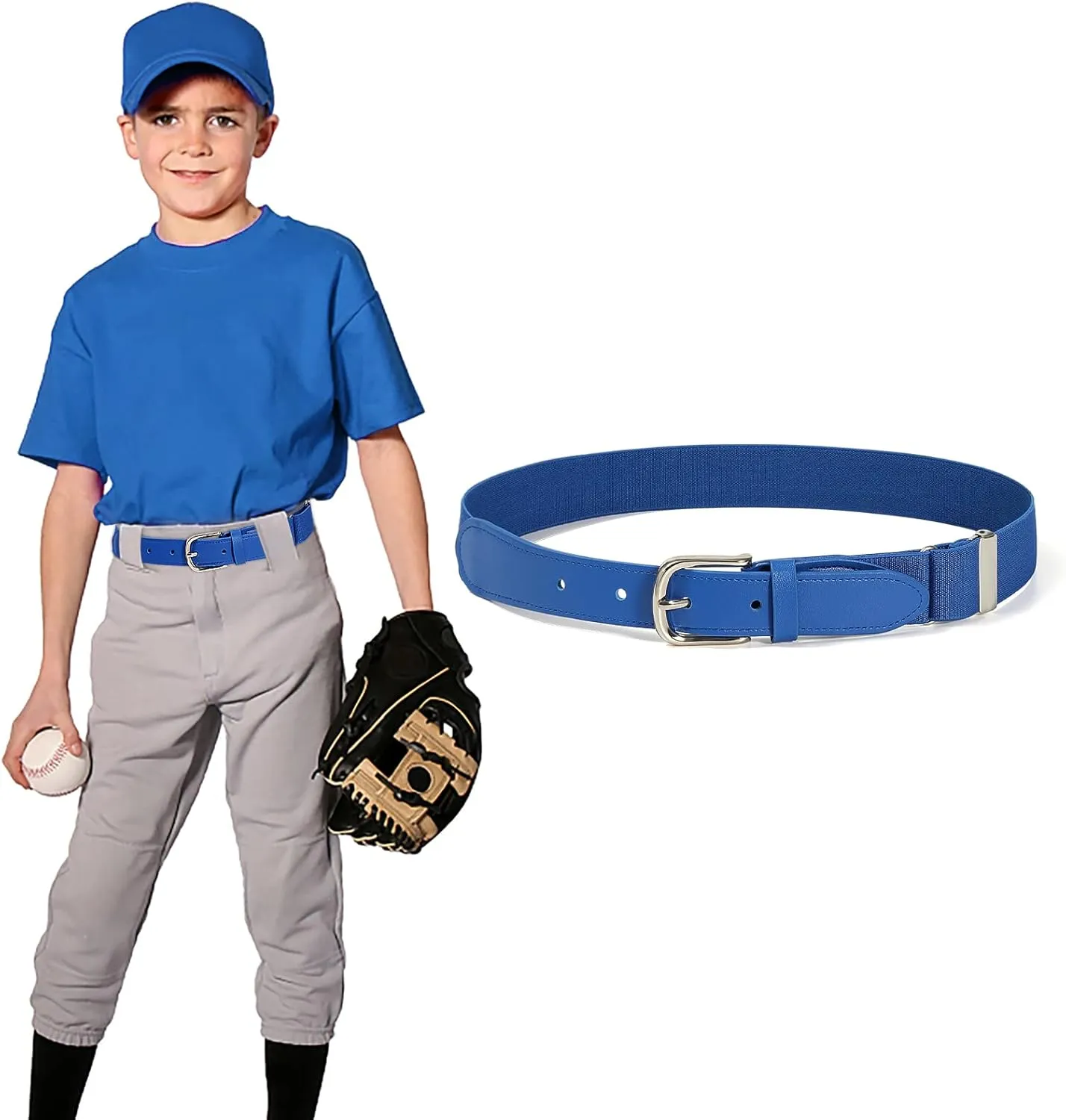 AWAYTR Adult and Youth Baseball Belt - Elastic Adjustable Softball Uniform Belts for Kids Boys and Girls