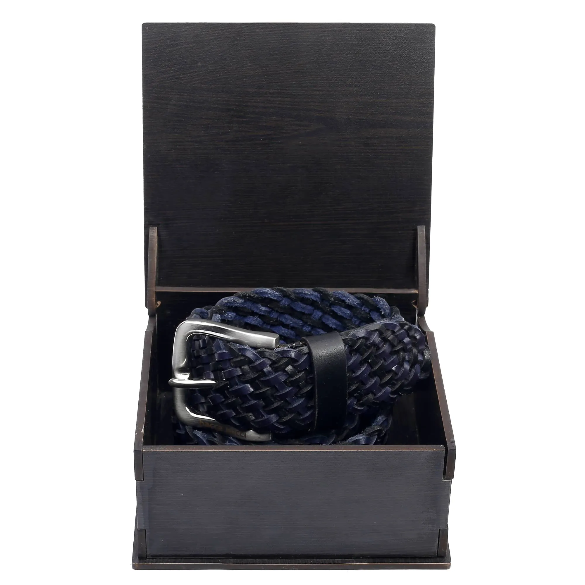 Bacca Bucci Men's Genuine Handmade Braided Leather Belt