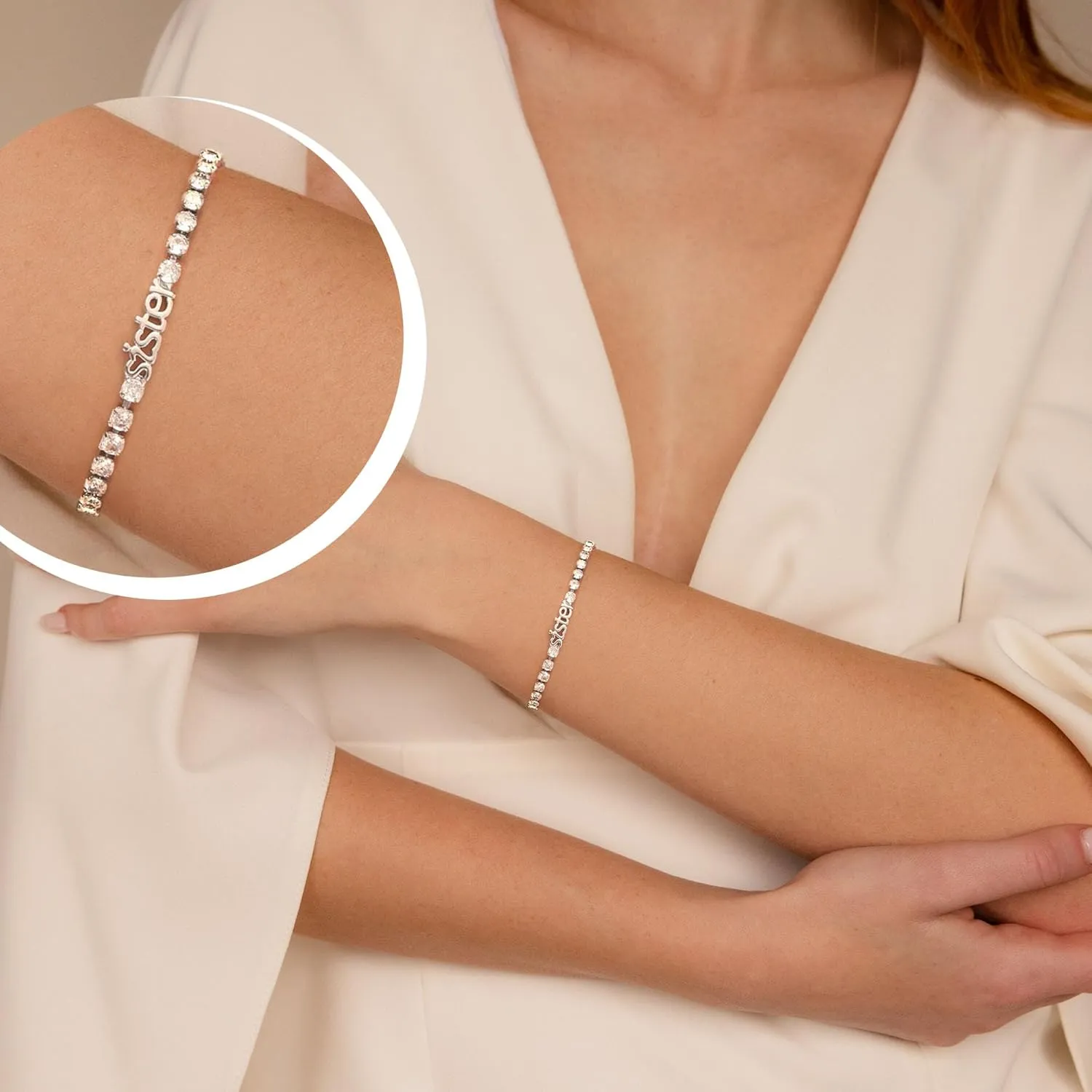 Birthday Gifts for Mom Sister Daughter Friends Bracelets Tennis Bracelets for Women Adjustable Cz Crystal Mom Granddaughter Bracelet 21st 30th Birthday Gift for Sister