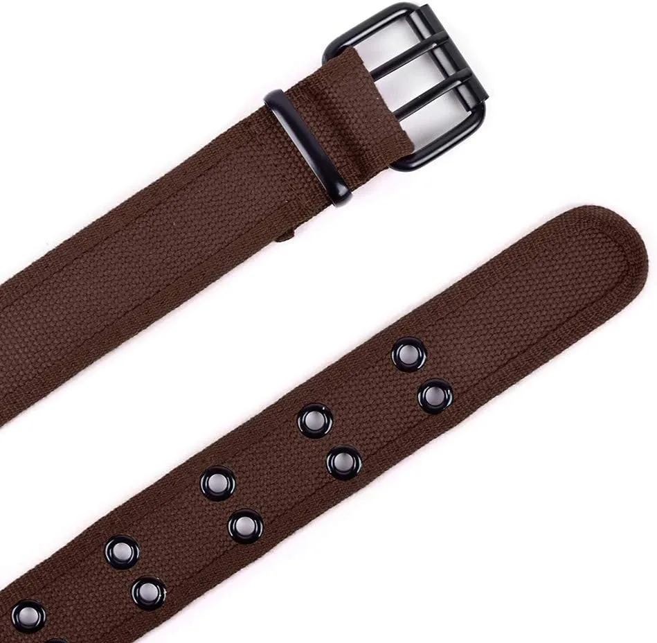 Boxed Gifts Parquet Casual Canvas Belt - Double Hole, Double Grommets for Men & Women