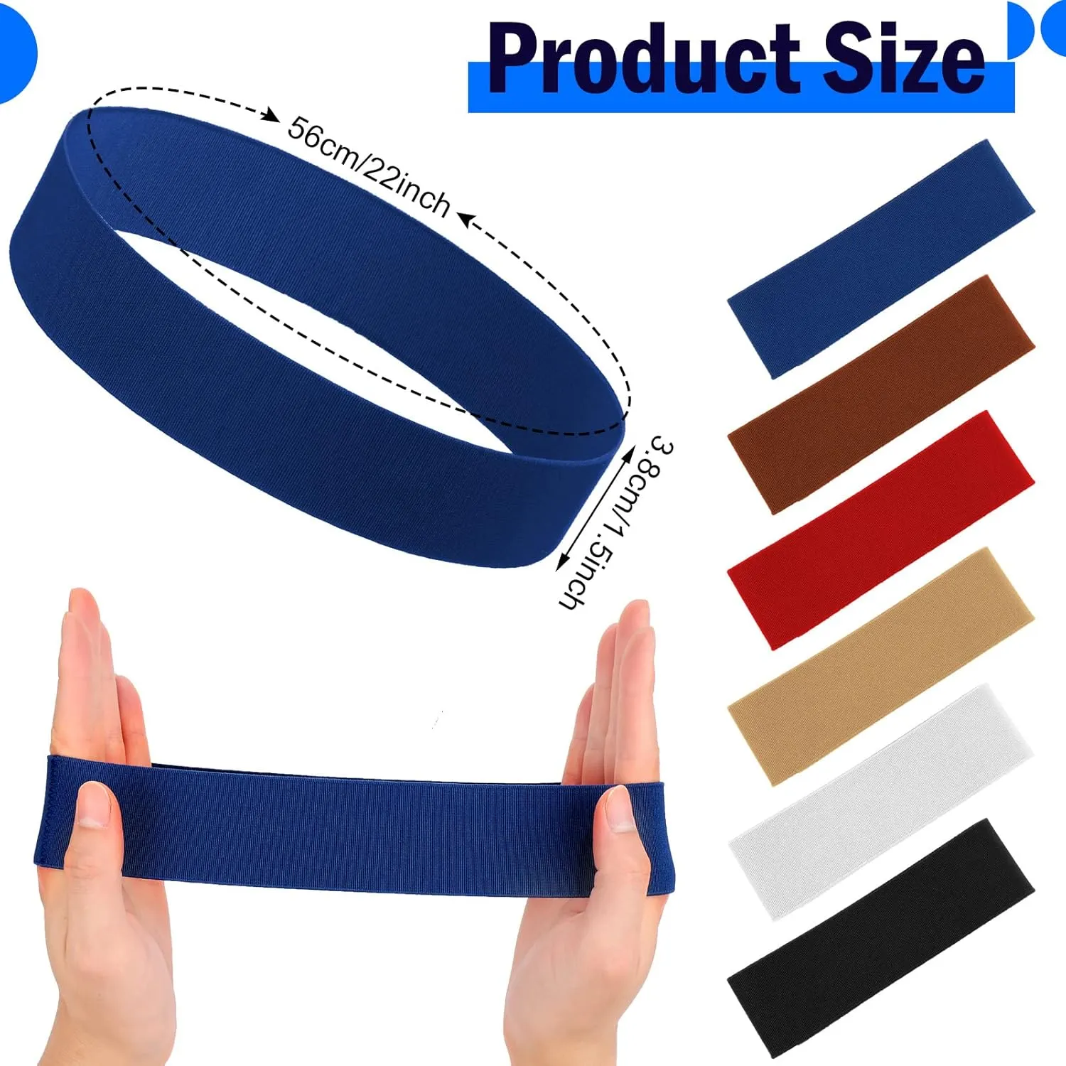 Cindeer 6 Pieces Stretchable Hat Band for Women Cowboy Hat Band for Men Panama Straw Accessories, 6 Colors
