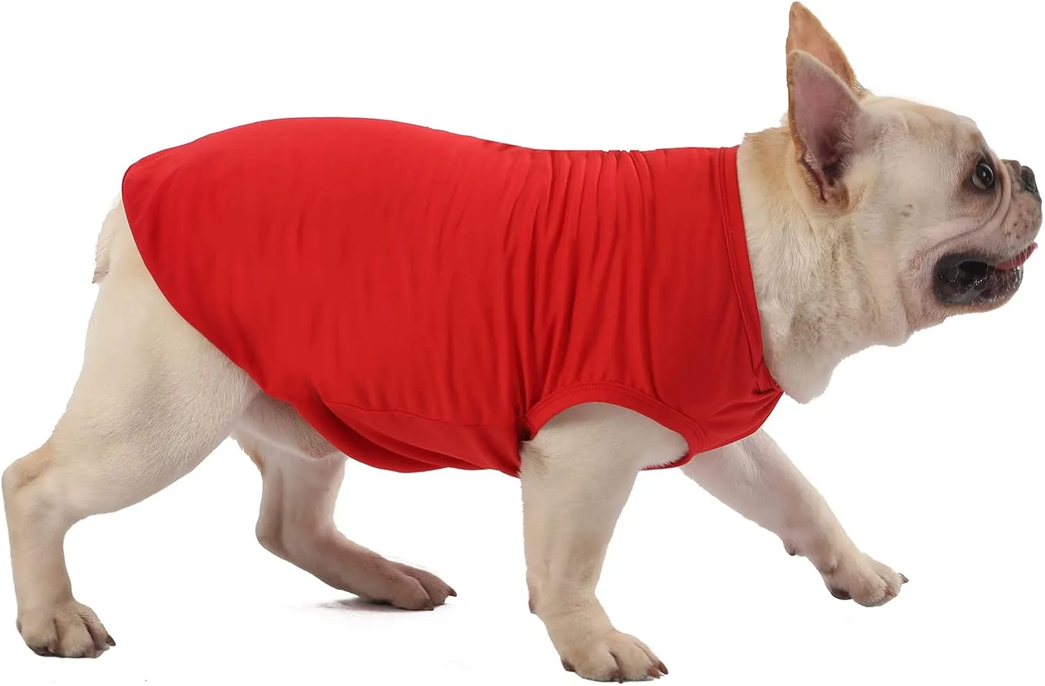 Dog Blank Quick Dry Shirts,Lightweight Stretchy Summer Solid Dogs Cats Clothes,Sleeveless Cool Sweater for Small Boy Girl Breed,Red/Grey,XS