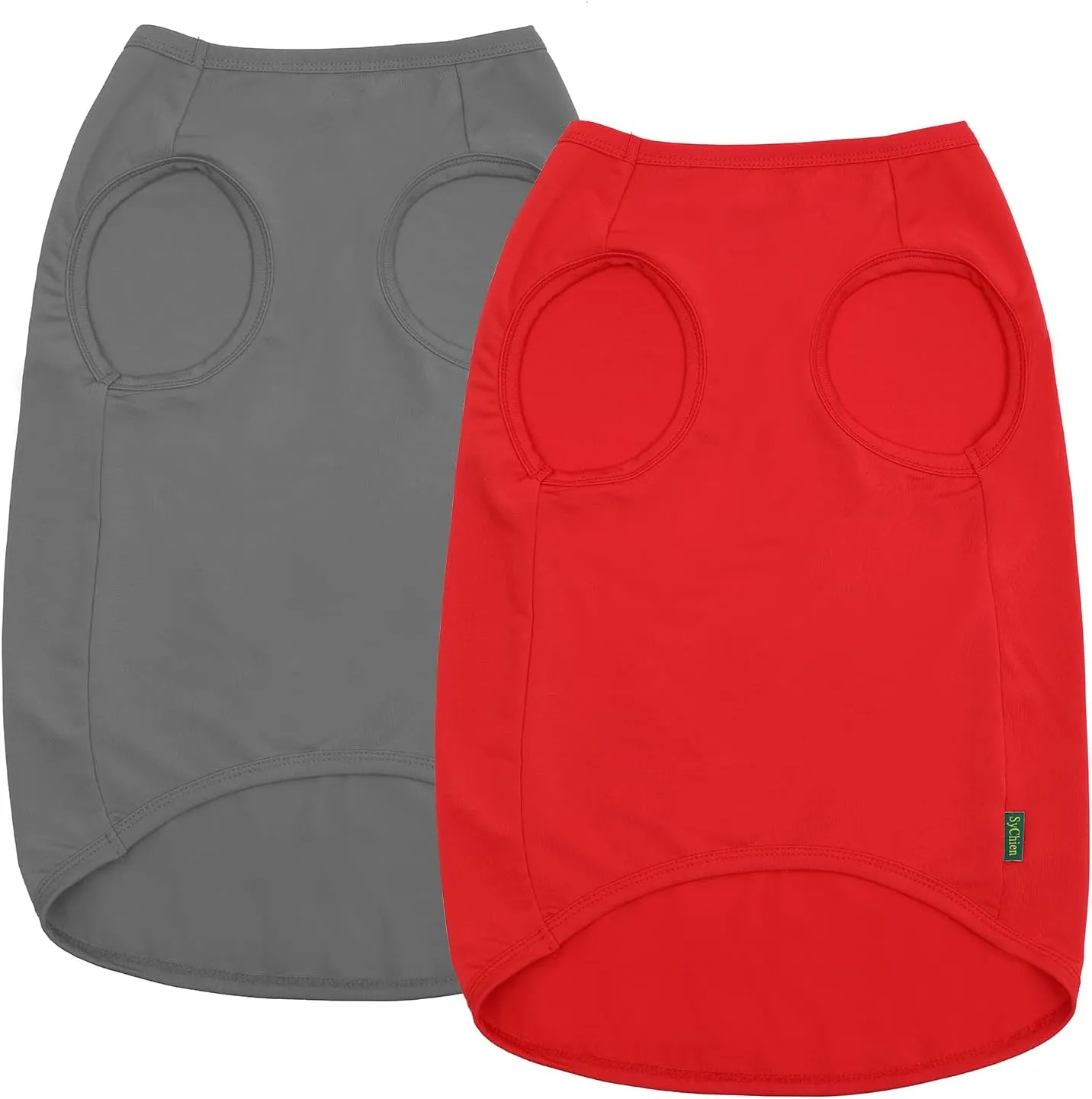 Dog Blank Quick Dry Shirts,Lightweight Stretchy Summer Solid Dogs Cats Clothes,Sleeveless Cool Sweater for Small Boy Girl Breed,Red/Grey,XS