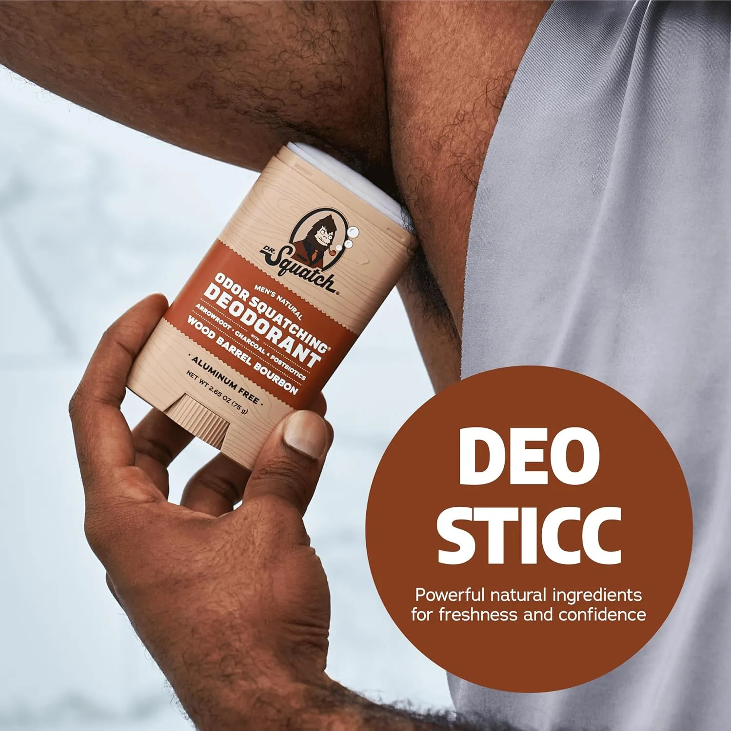 Dr. Squatch Natural Deodorant for Men 3 Pack Wood Barrel Bourbon  Odor-Squatching Men's Deodorant Aluminum Free (2.65 oz, 3 Pack)