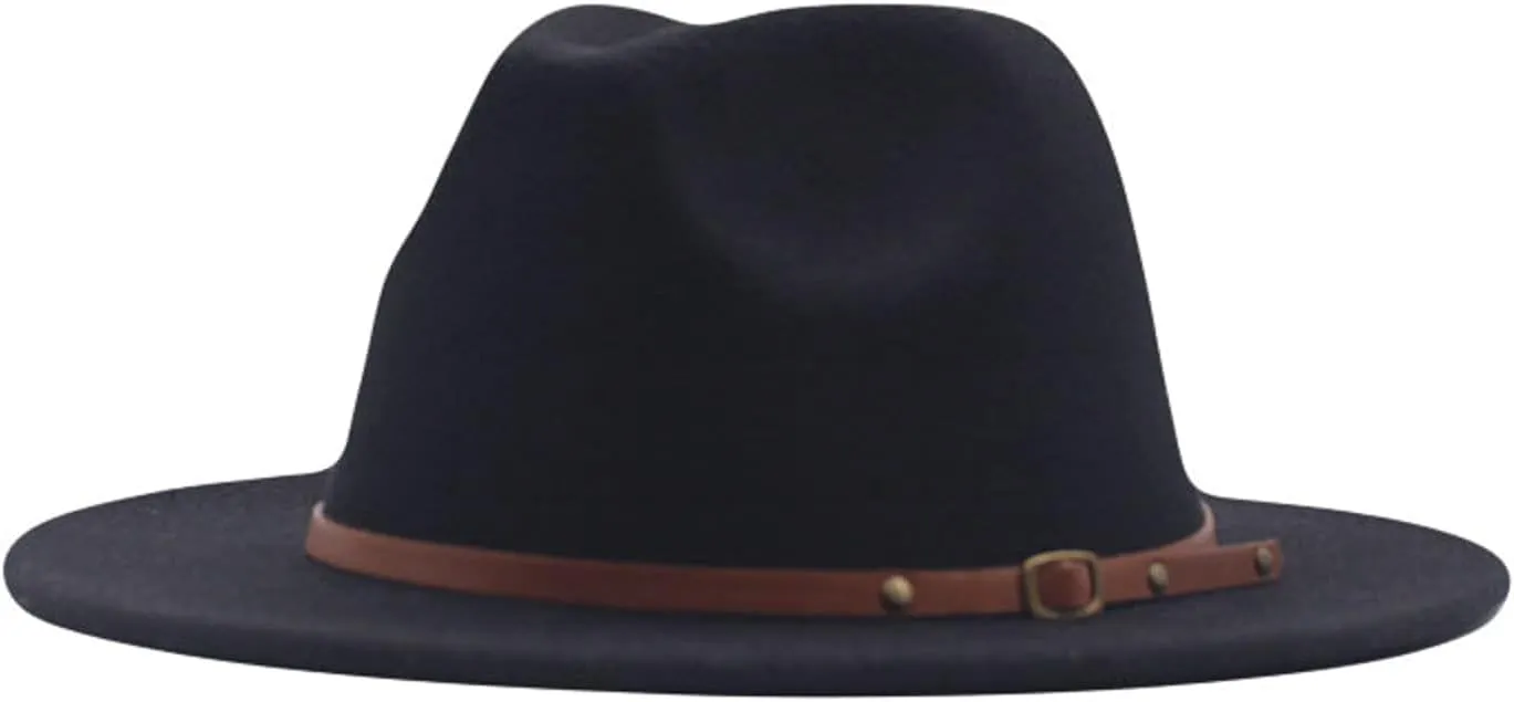 Fedora Buckle Wide Classic Hat Floppy Wool Panama Womens Hat Belt Baseball Caps Title Boxing Hats for Men