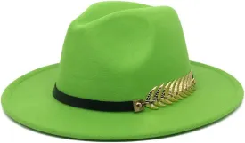 Fedoras Men's Fedora Hat Wide Brim Jazz Hat with Feather Belt Autumn and Winter Panama Hat
