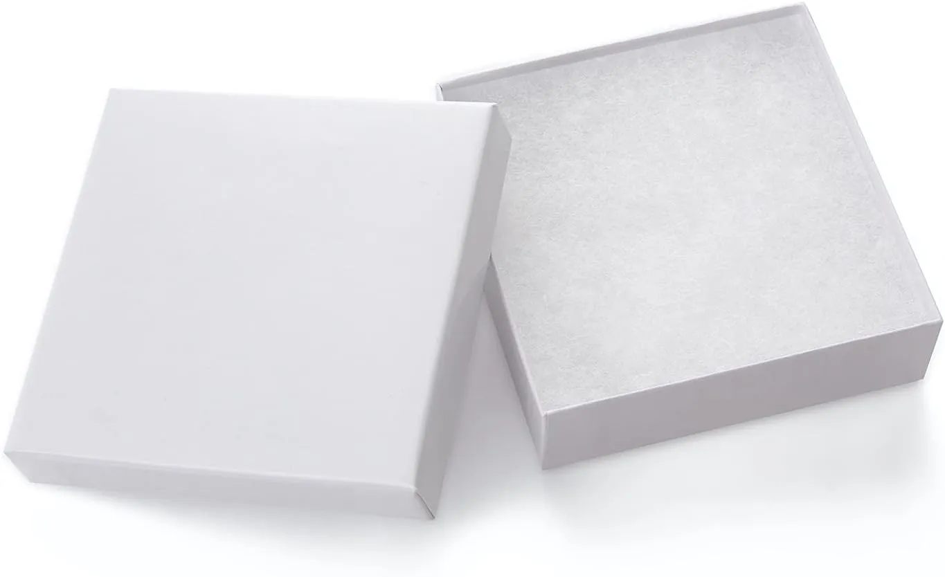 GEFTOL Jewelry Gift Boxes 20 Pack 3.5x3.5x1 Inch Cardboard Jewelry Boxes,Small Gift Boxes for Jewelry Earrings Necklaces Handmade Bangles Bracelets(White)