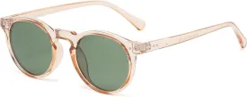 Gleyemor Fashion Polarized Round Sunglasses for Men Women Retro Vintage Acetate Frame Sunglasses
