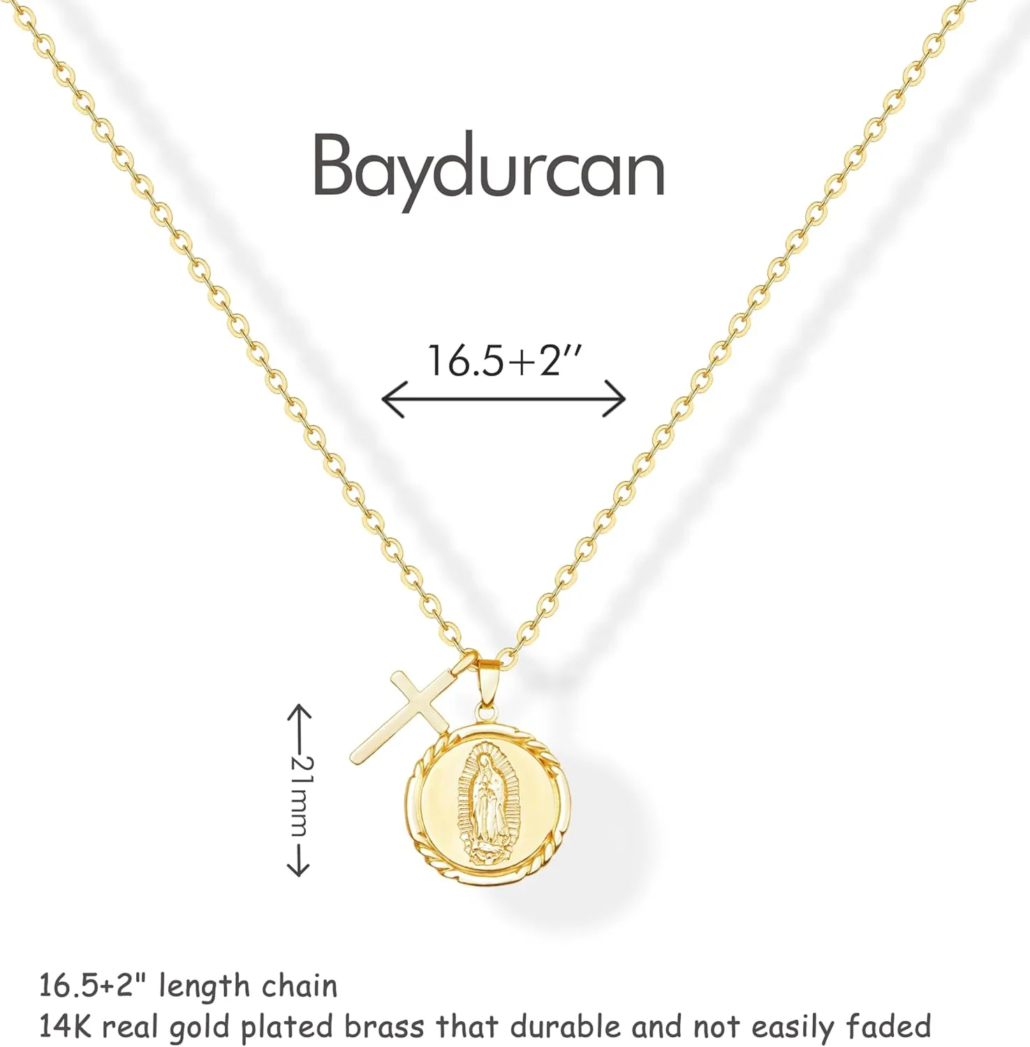 Gold Necklace for Women Virgin Mary Angel Butterfly Necklace Sister New Mom Friendship Necklace Birthday Christmas Gift