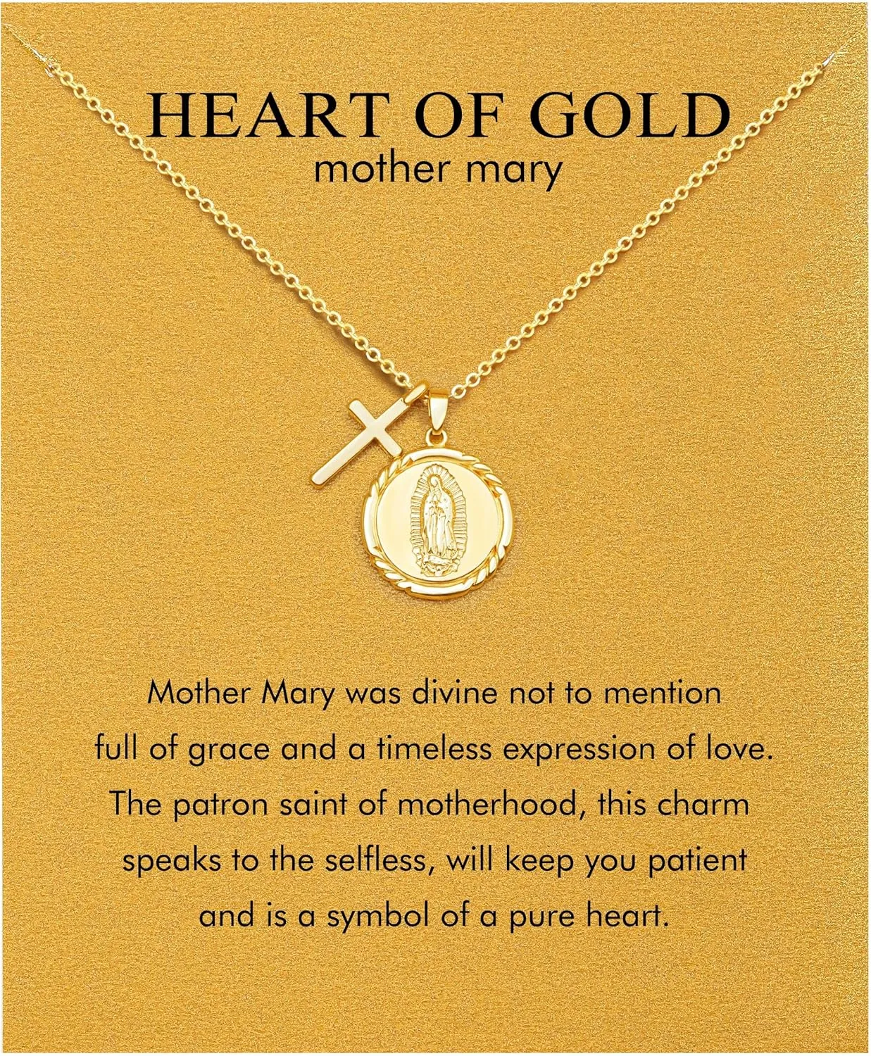 Gold Necklace for Women Virgin Mary Angel Butterfly Necklace Sister New Mom Friendship Necklace Birthday Christmas Gift