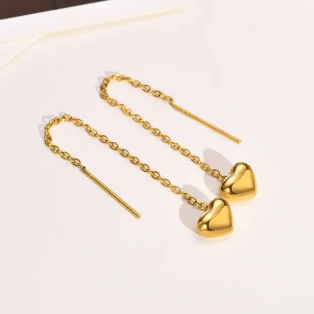Heart Needle Thread Earrings