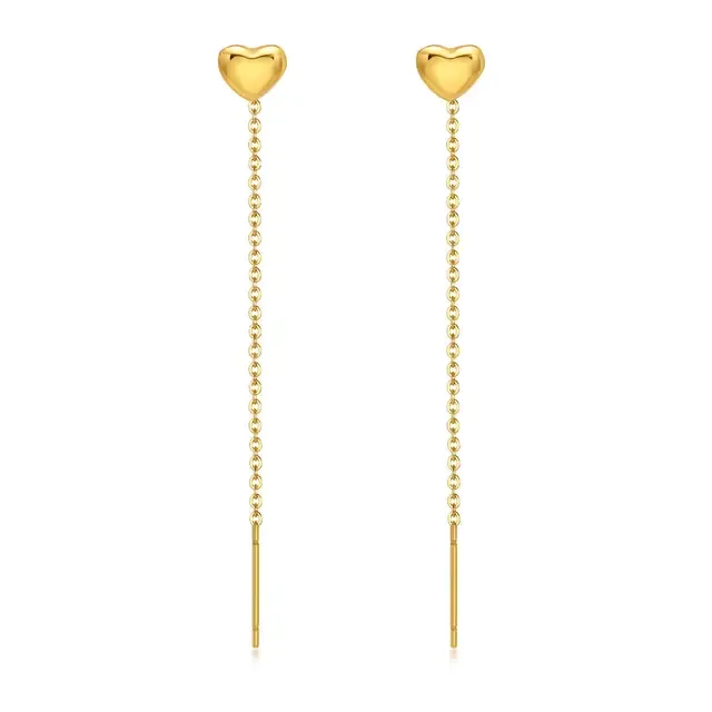 Heart Needle Thread Earrings