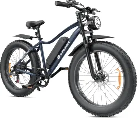 isinwheel M10 Plus Electric Bike for Adults 28mph 1000W Peak Motor, Dual Crown Fork Mountain Ebike 48V 13Ah Removable Battery 75 Miles Range, 7 Speed Shift, 26 x 4.0 Fat Tire Adults Electric Bicycles