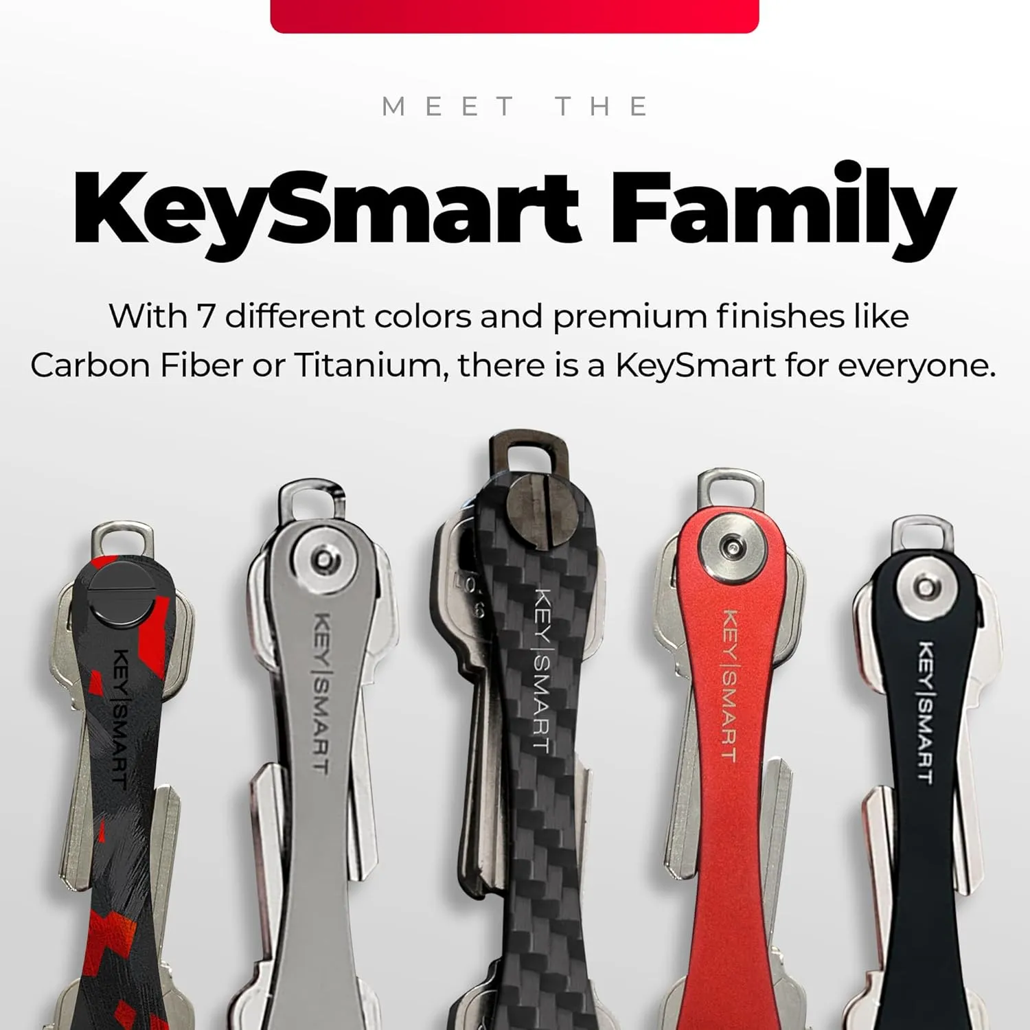 KEYSMART Key Holder for Keychain - Compact Key Organizer for Key Chain, Minimalist Clutter-Free EDC Keychains, Key Ring for Car Fobs Key Chains, Expandable (Up to 14 Keys, Titanium)