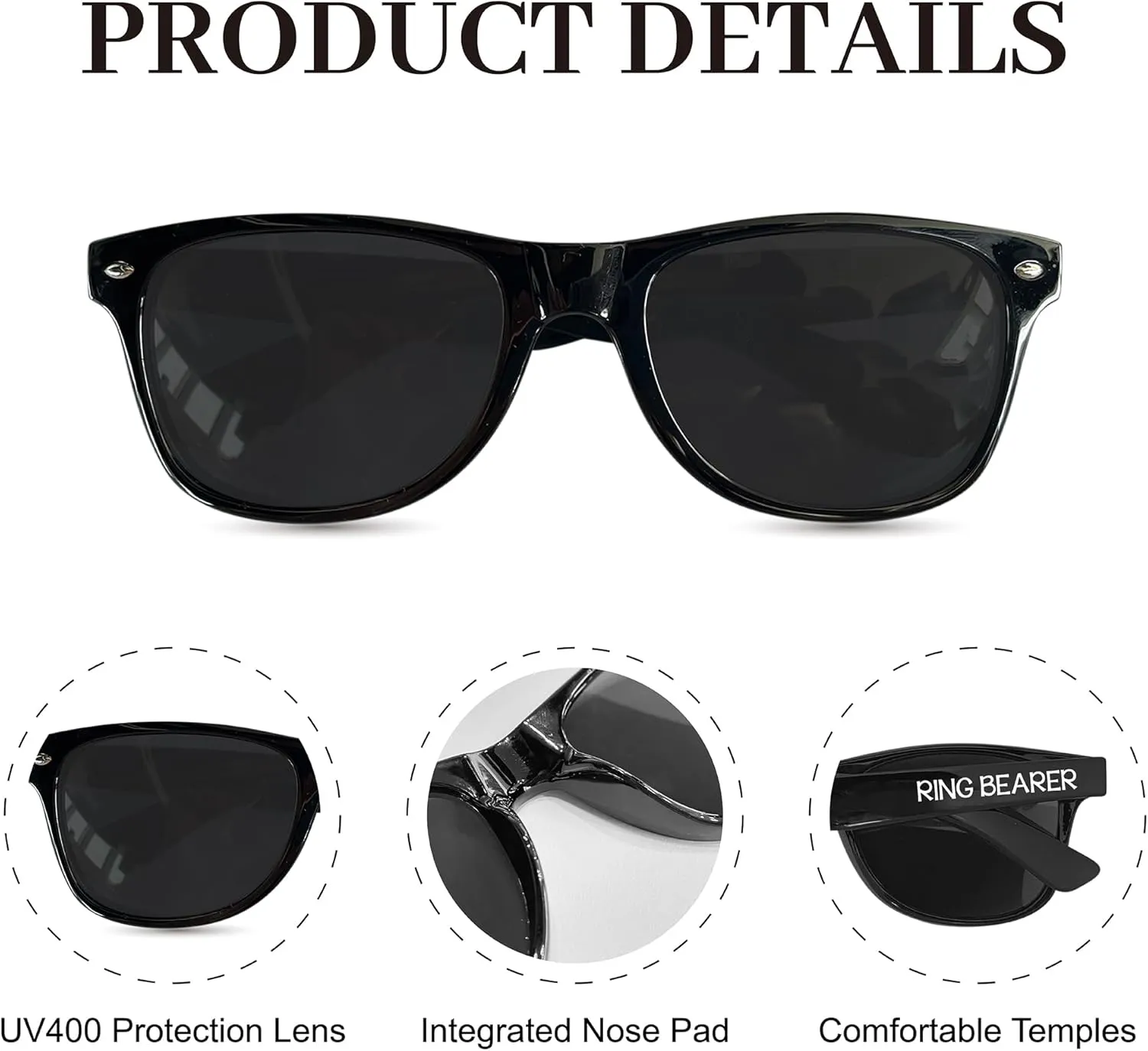 LADY&HOME Ring Security & Ring Bearer Sunglasses,Ring Bearer/Ring Security Proposal,Wedding Favors Gift for Little Boys