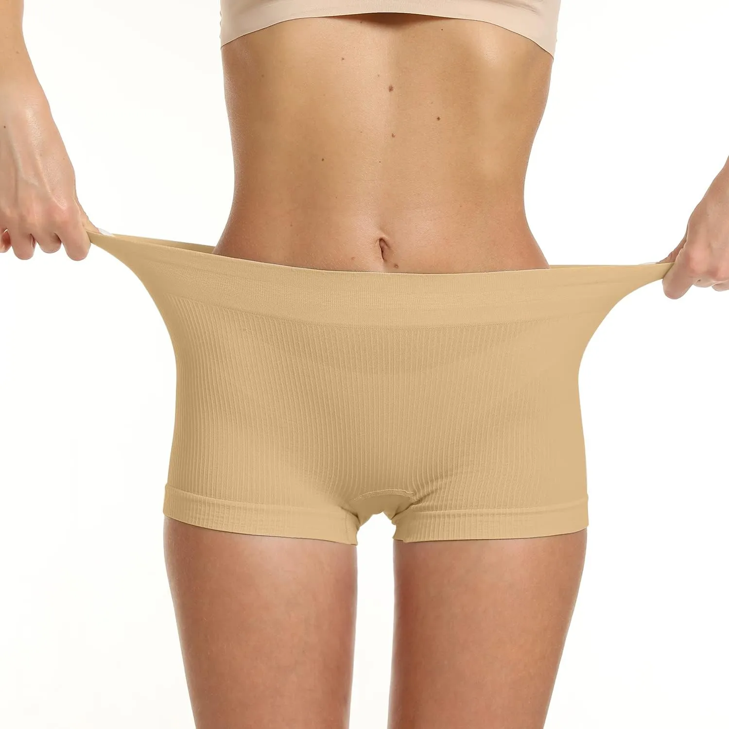 LALESTE Women's Boyshort Underwear Full Coverage Seamless Panties Soft Stretch Boxer Briefs 5 Packs
