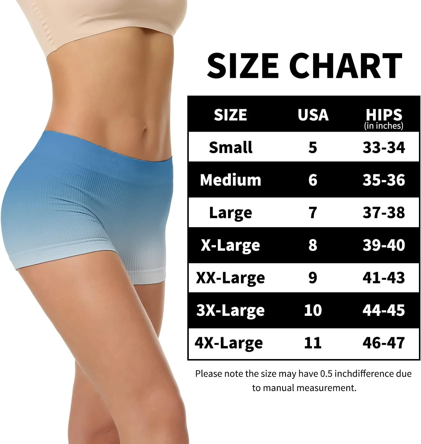 LALESTE Women's Boyshort Underwear Full Coverage Seamless Panties Soft Stretch Boxer Briefs 5 Packs