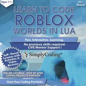 Learn to Code Custom Roblox Worlds in Lua - Computer Programming for Beginners Roblox Gift Card with Digital Pin Code, Ages 11-18, (PC, Mac, Chromebook Compatible)