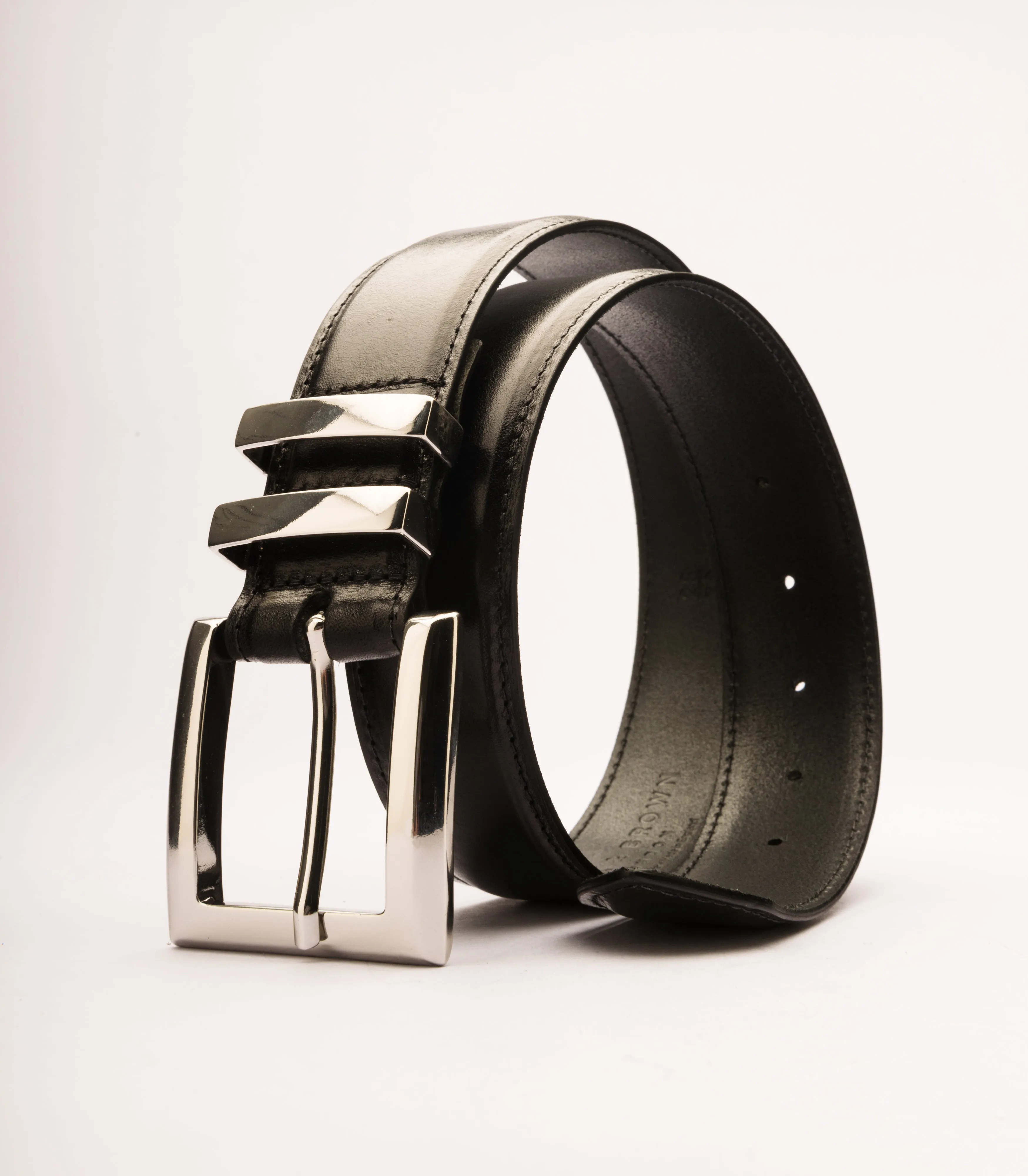 Naomi silver buckle leather waist belt