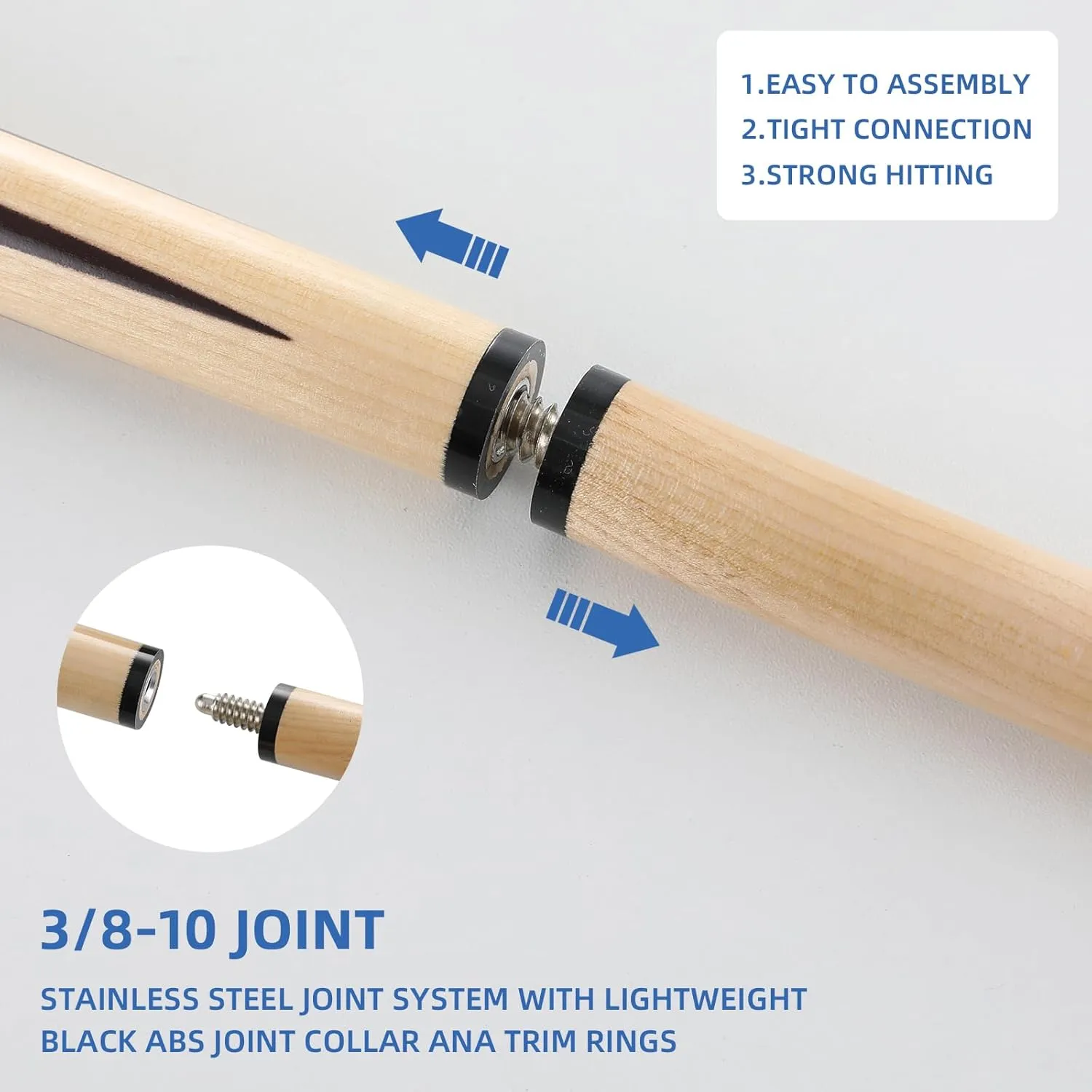Pool Cue Stick/Billairds cue Stick with 13mm Fiber Leather tip, Different Size, 58 or 48" or 42" Set of 2, Set of 4, Weight 18OZ, 20OZ
