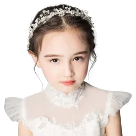 PRDGIRL Girls Flower Wreath Headpieces Headband Handmade Adjustable Halo Floral Crown Hair Flower Vine Princess Birthday Accessory