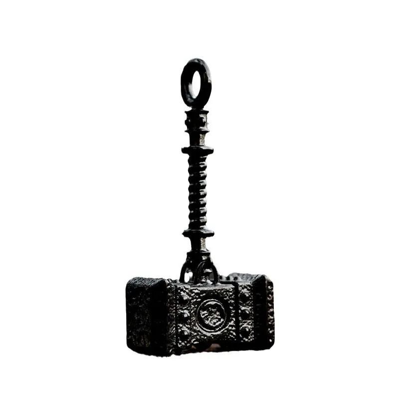 Retro Thor Hammer Pendant for Men - Titanium Steel Electroplated Jewelry Inspired by Film and Television