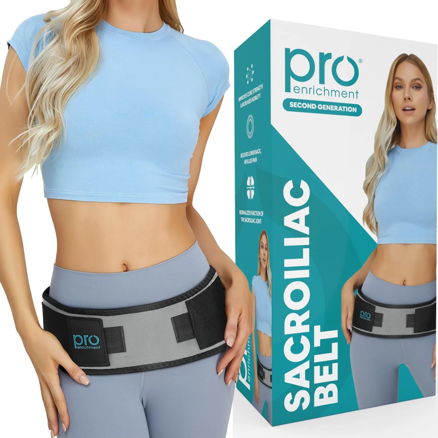 Sacroiliac Hip Belt for Women and Men That Alleviates Sciatica, Pelvic, Lower Back, Leg and Sacral Nerve Pain Caused by SI Joint Dysfunction| Hip Brace (XL-XXL)