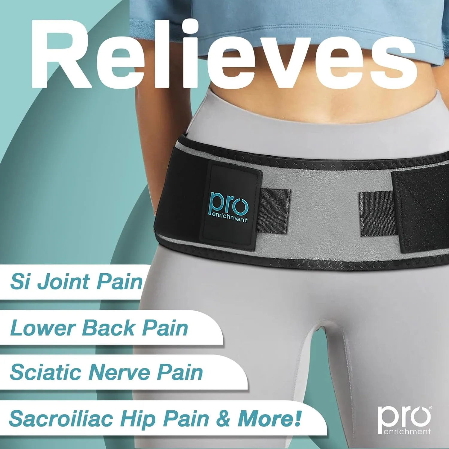 Sacroiliac Hip Belt for Women and Men That Alleviates Sciatica, Pelvic, Lower Back, Leg and Sacral Nerve Pain Caused by SI Joint Dysfunction| Hip Brace (XL-XXL)