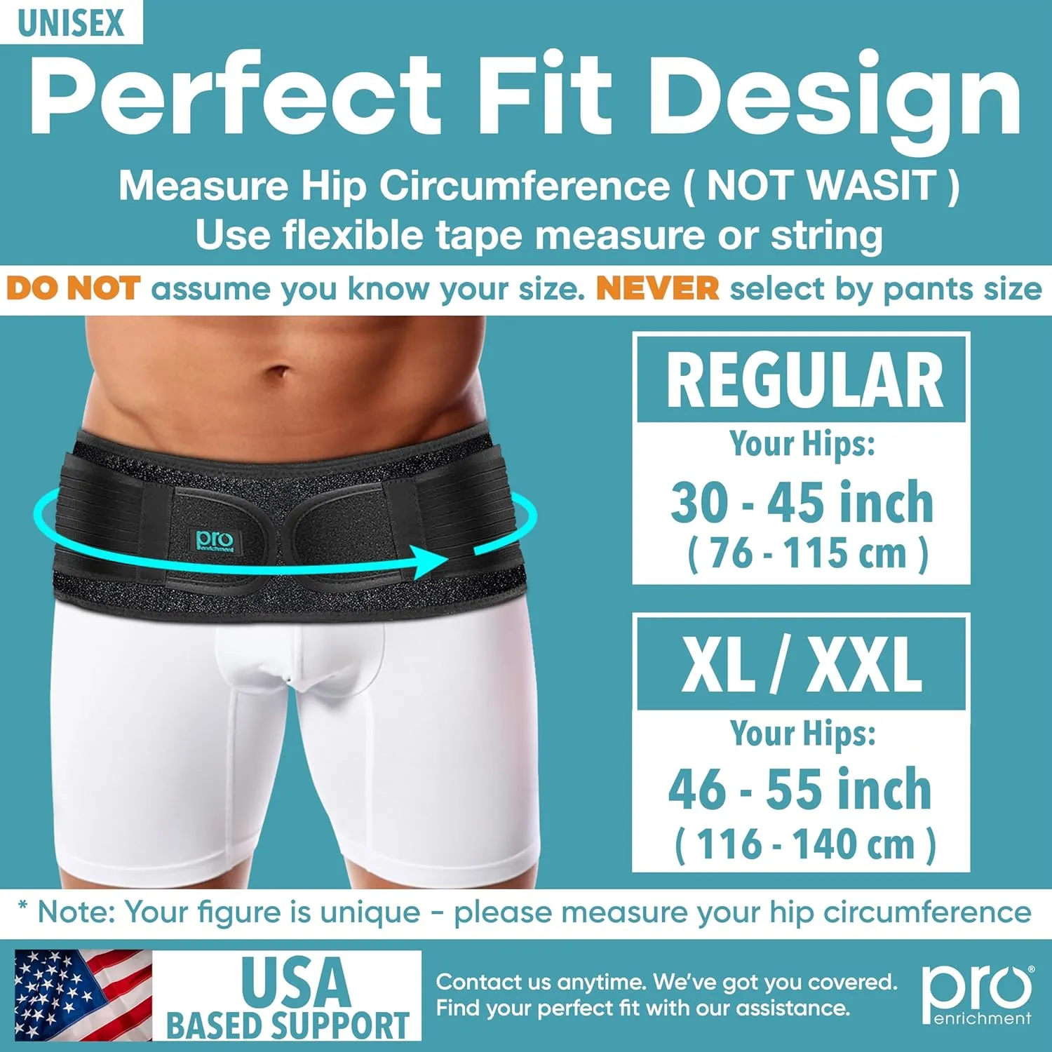 Sacroiliac Patented Hip Belt for Women and Men That Alleviates Sciatica, Pelvic, Lower Back, Leg and Sacral Nerve Pain Caused by SI Joint Dysfunction| Hip Brace (Regular)