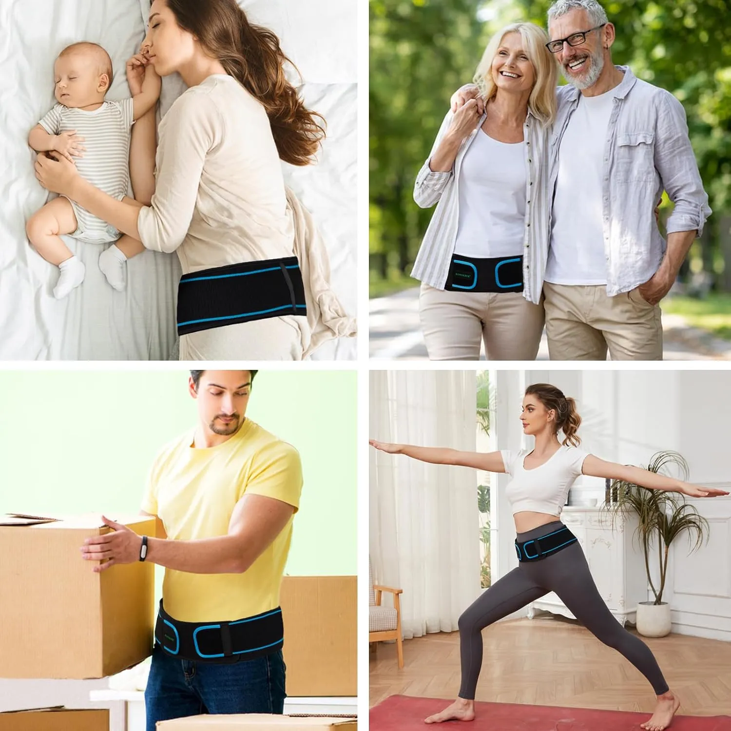 Sacroiliac SI Joint Hip Belt,Lower Back Support Brace for Men and Women,Pregnant Pelvic Trochanter Support Belt,Sciatica Pelvis Lumbar Hip Pain Relief(Black, Large)