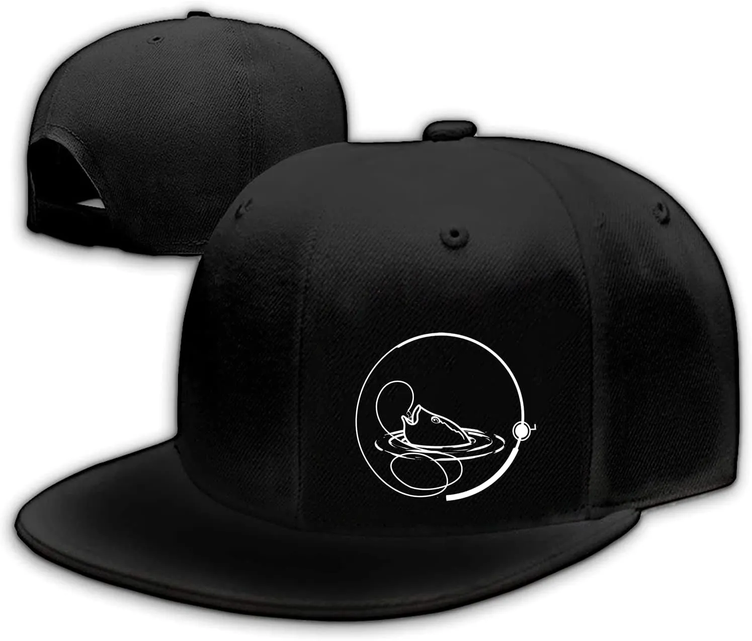 Snap Backpack Hat for Men Skull Hat Snapback Hats Flat Bill Baseball Cap Adjustable Skeleton Hand Black