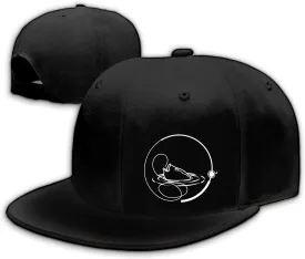 Snap Backpack Hat for Men Skull Hat Snapback Hats Flat Bill Baseball Cap Adjustable Skeleton Hand Black