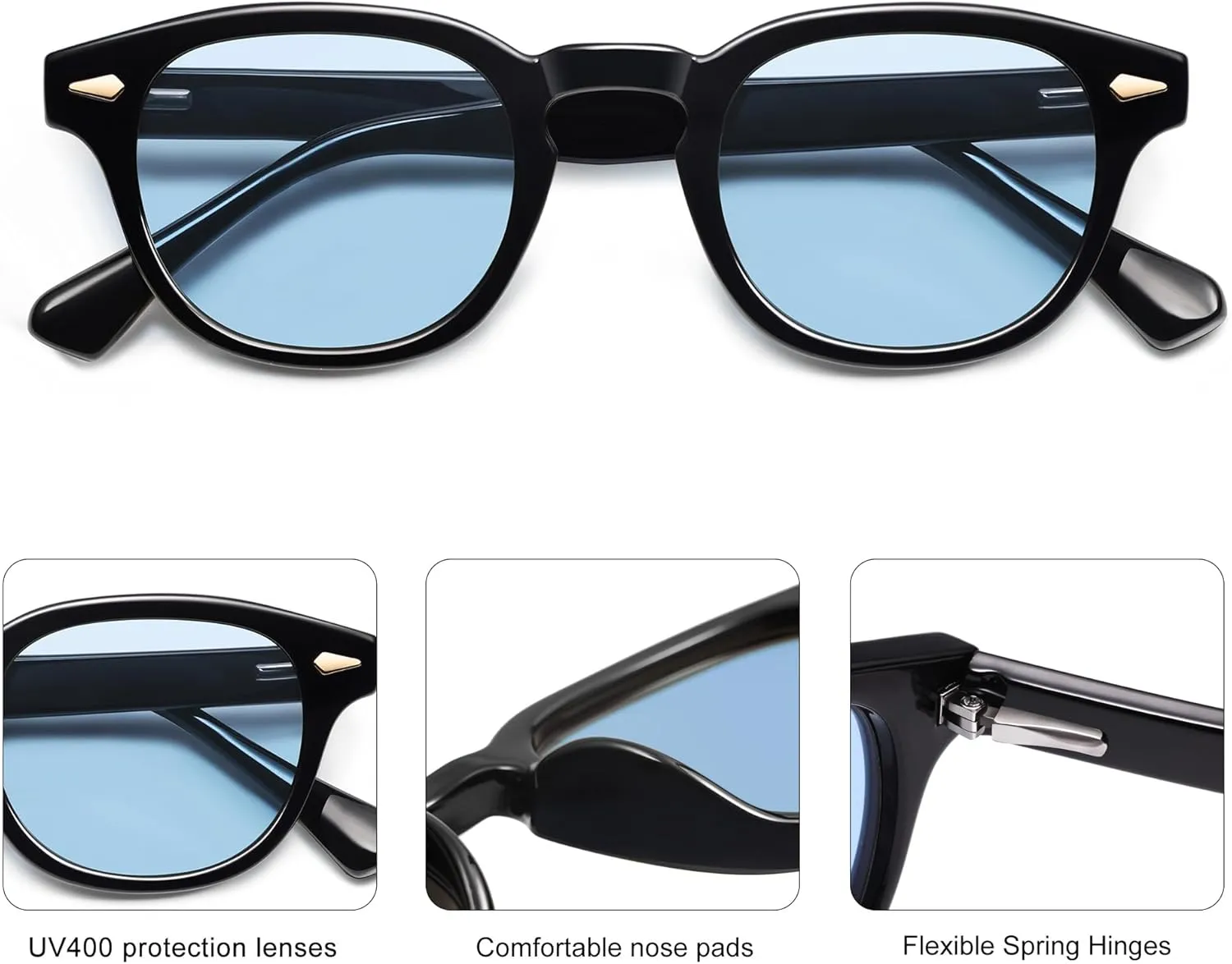 SOJOS Retro Small Round Sunglasses for Men Women Trendy Circle Style UV400 Lenses Unisex Sun Glasses SJ2251