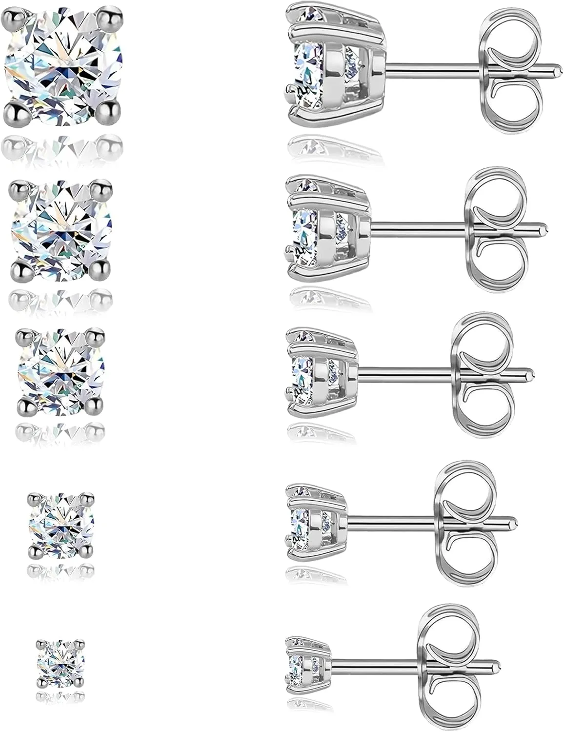 Stud Earrings for Women Earrings Set Hypoallergenic Cubic Zirconia 14K Silver Gold CZ Earrings for Women Cartilage Earrings