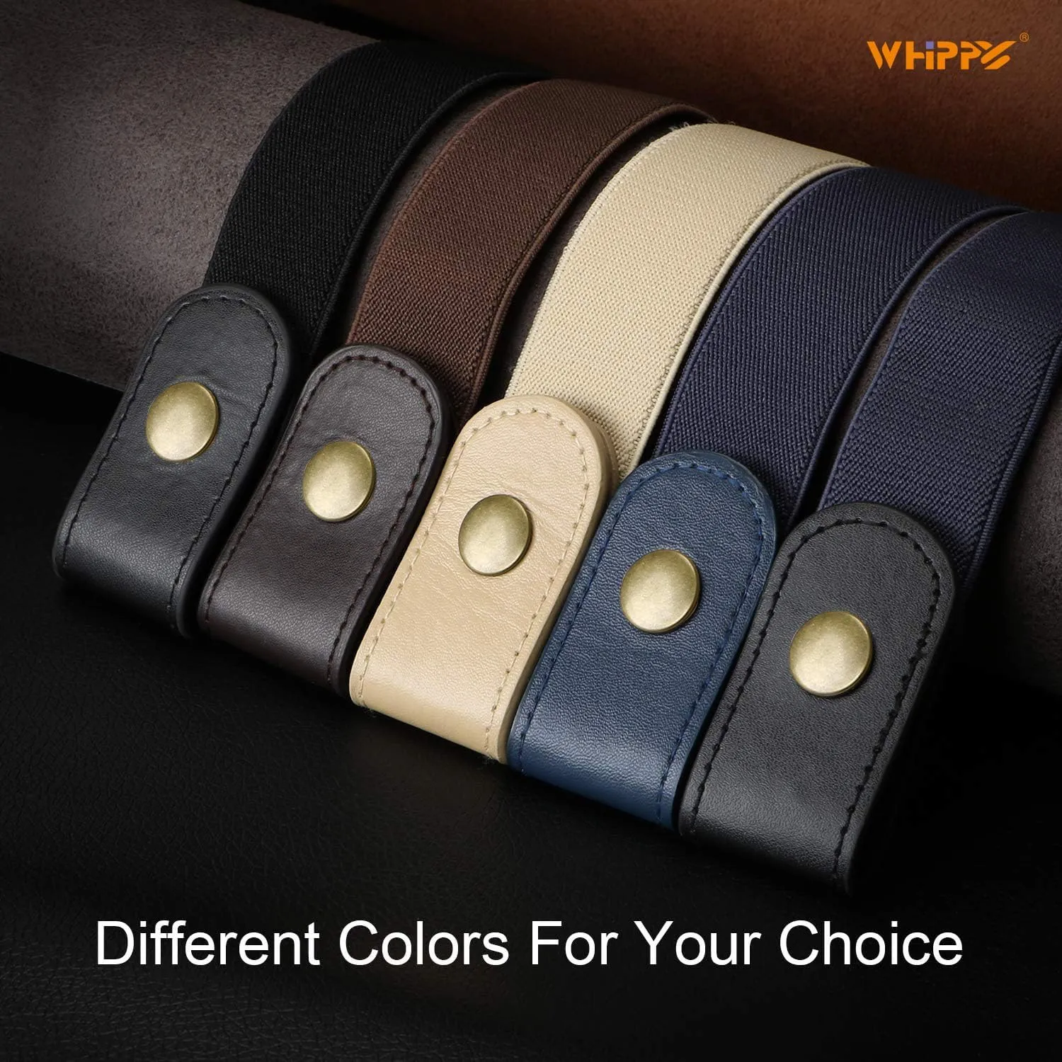 WHIPPY 2 Pack Buckle Free Comfortable Elastic Belt for Women or Men, Buckle-less No Bulge No Hassle Invisible Belts